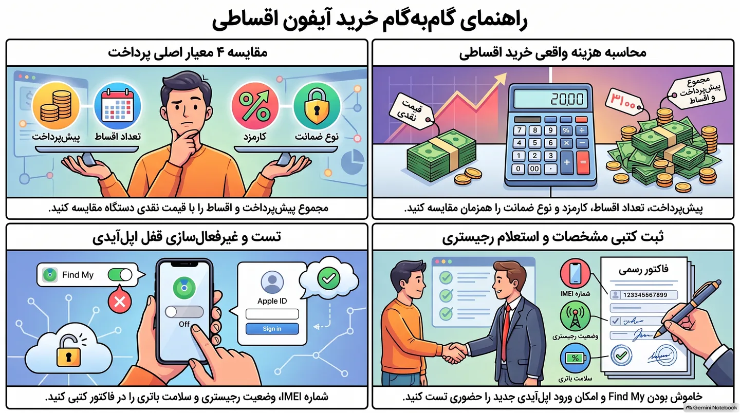 راهنمای ثبت‌نام و دریافت آیفون قسطی